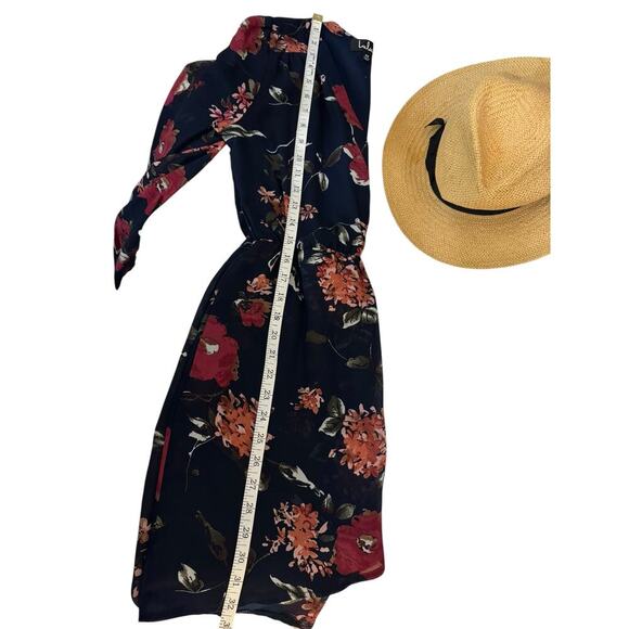 Lulus Floral Long Sleeve Mini Dress XS Surplice V-Neck Navy
 Fall Dress - Picture 13 of 13